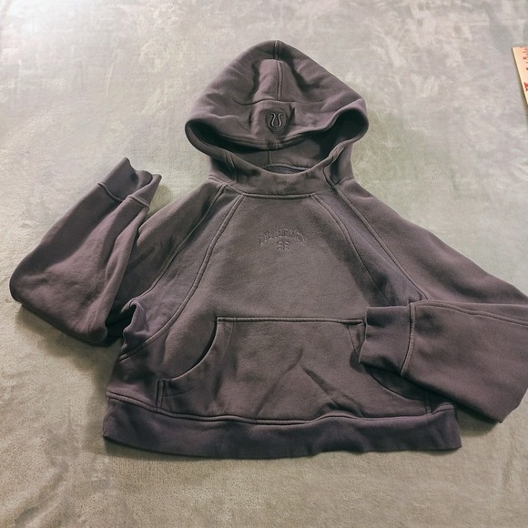 lululemon athletica Tops - Lululemon Hoodie Womens Medium Purple Scuba Oversized Fleece Kangaroo Pocket